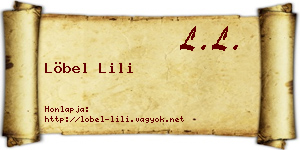 Löbel Lili névjegykártya